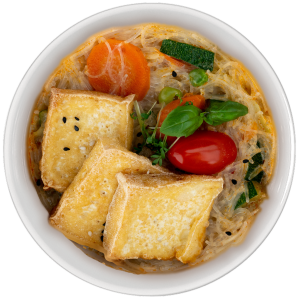 12 – Kokosnusssuppe mit Gemüse, Tofu und Glasnudel