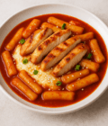 Tteokbokki mit Mozzarella und Hähnchen
