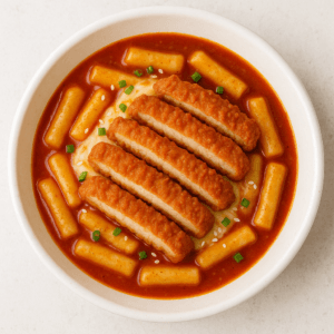 Tteokbokki mit Mozzarella und Ente