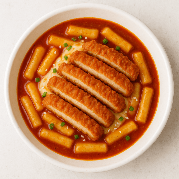 Tteokbokki mit Mozzarella und Ente