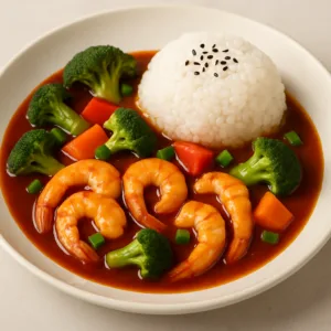 Szechuan Soße mit Garnelen (süß & scharf)