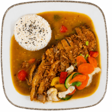 Knusprige Ente mit gebratenem Gemüse und Mango Soße Knusprige Ente mit gebratenem Gemüse und Mango Soße